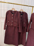 Premium Quality Tweed Jacket With Mid-Length Skirts Sets